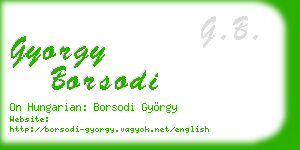 gyorgy borsodi business card