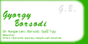 gyorgy borsodi business card